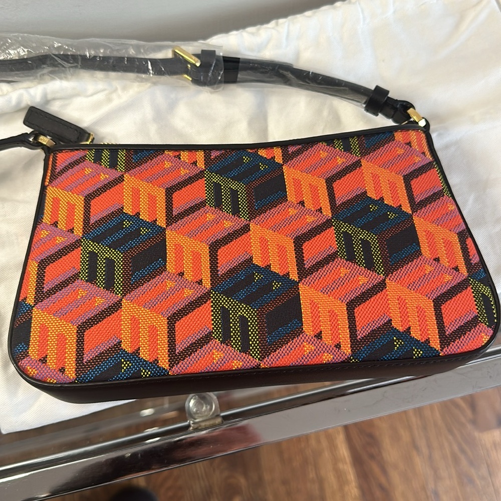 MCM Cubic Mini orange and black convertible shoulderbag - Picture 7 of 9